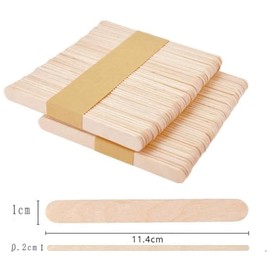 Wooden Ice Sticks Set of 100 - Length 4.5 inches (114 mm), Width 0.4 inches (10 mm), DIY Materials, Craft Sticks, Crafts, Free Research, Spatulas, etc