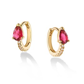 Fettero Women's Pierced Earrings, Hoop Earrings, Allergy-Free, Metal Allergy-Free, Made of Surgical Stainless Steel and 14K Gold, Popular Choice, for Both Ears, Metal