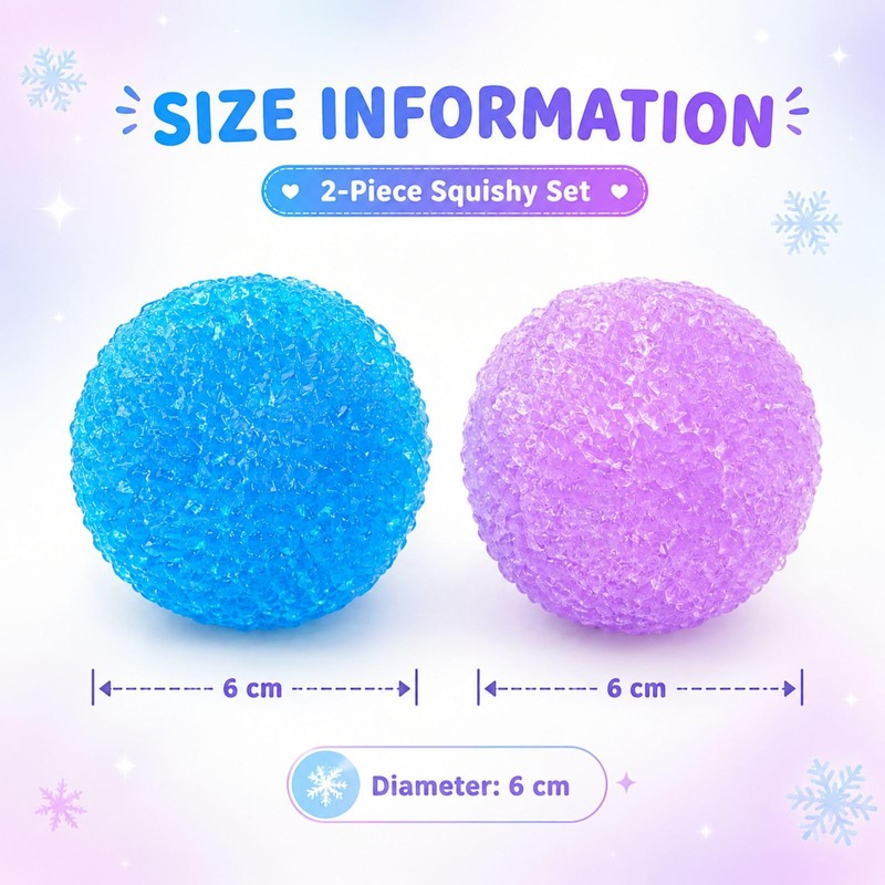 CLPKLQ 2 PCS Slushy Squishy, Textured Round Ornaments, Spiky Exterior