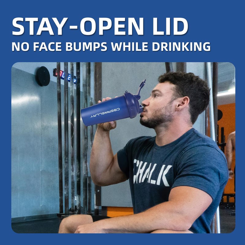 28oz & 17oz Protein Shaker Bottles with Blending Ball-Blue
