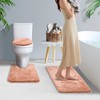 Blush Pink Bathroom Sets with Shower Curtain and Rugs Waterproof