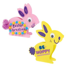 Baker Ross Easter Bunny Cards Blank Pack of 10 Easter Crafts for Kids (AX750)