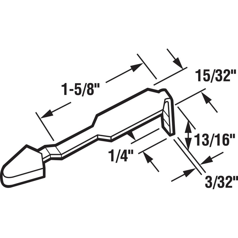 Prime-Line E 2066 1-5/8 In., Sliding Door Latch Lever, Adams