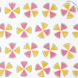 Shirayuki Yuzen Hankachi/Women's, Kids, Yuzen Dyeing, Reversible, Soft, Fluffy, Elegant, Gauze, Mosquito Net Fabric, Made in Japan, 100% Cotton, Approx. 11.8 x 11.8 inches (30 x 30 cm) (Watermelon)