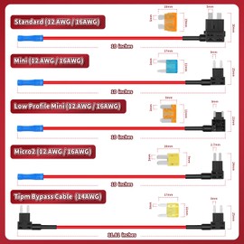 3 Pcs Low Profile Mini Fuse Tap 16 AWG, Fuse Taps Automotive 12v 10 Inch Length, Add a Fuse with LP Car Fuses 5A Fuses Puller for Automotive Trucks Marine Lighting Electrical Circuits by XIOGZAXI