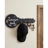 FujDun Wooden Key Holder Wall Mount with 4 Hooks, Black