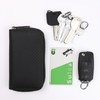 Blanze Men's Italian Carbon Leather Key Case, Round Zipper, Compatible