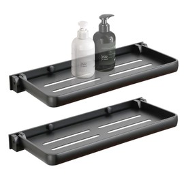 SWEAMTING RV Aluminum Foldabling Shelf-Hidden,Small Folding Wall Shelves for Bathroom,VR,Campers,Kitchen.90°Folding Shelves for Room Wall,Waterproof and Space-Saving Foldable Shelf for Bathroom (2)