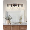 GOEBLESON 5-Light Bathroom Light Fixture, Farmhouse Vanity Lights for Bathroom