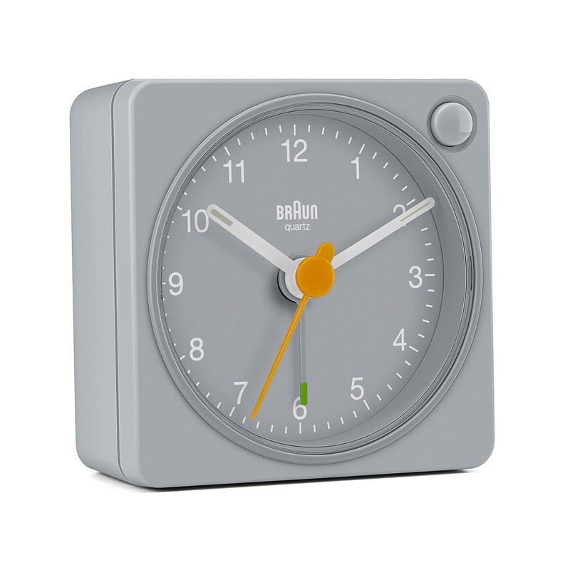 BRAUN/Brown Analog Alarm Table Clock Gray BC02XG, gray