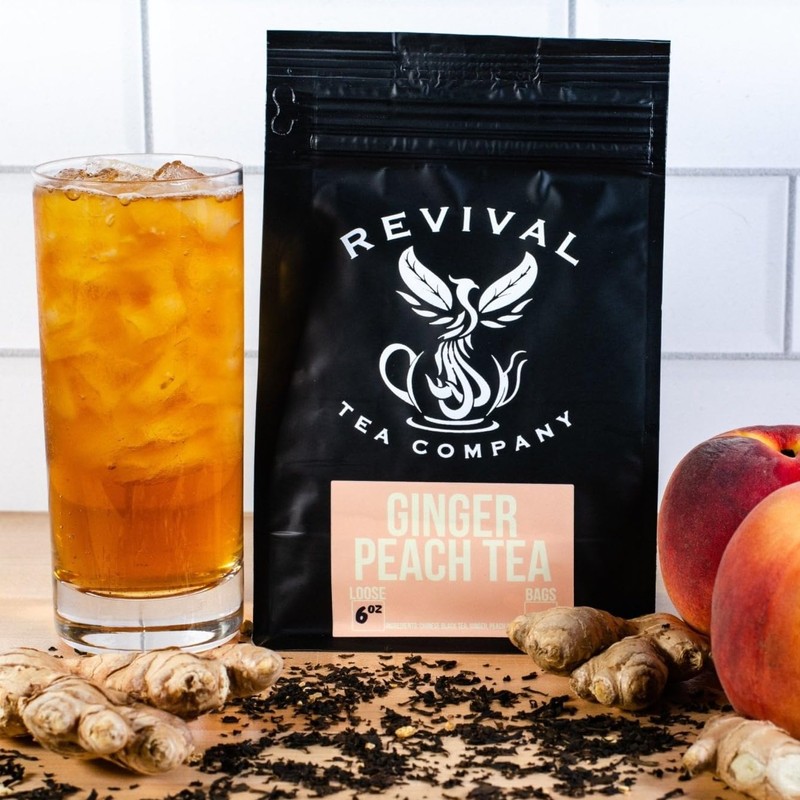 Revival Tea Company Ginger Peach Tea - Black Tea Blend