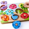 EDUJOY Wooden Dinosaur Puzzles for Toddlers 1-3, Montessori Toys for