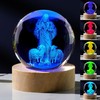 3D Crystal Good Shepherd Statue with Colorful Base Laser Engraved