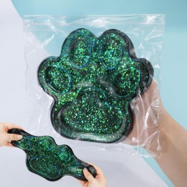 Squishy Cat Paw Toy 5.5 Inch Large Starry Sky Sensory Fidget Family Toys, Super Soft Toy Kawaii Mochi Squishy Stress Relief for Adults Kids Party Favors