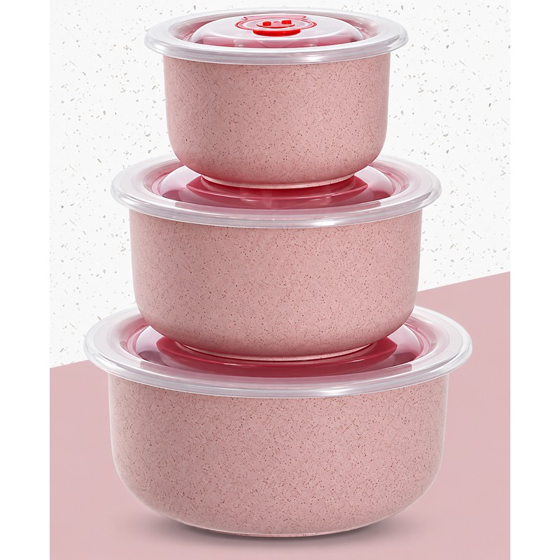 3-Piece Wheat Straw Food Storage Bowl Set for Meal Prep