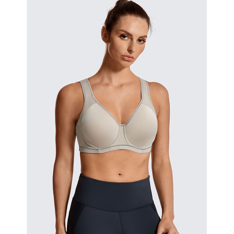SYROKAN High Impact Sports Bras for Women Support Underwire Cross