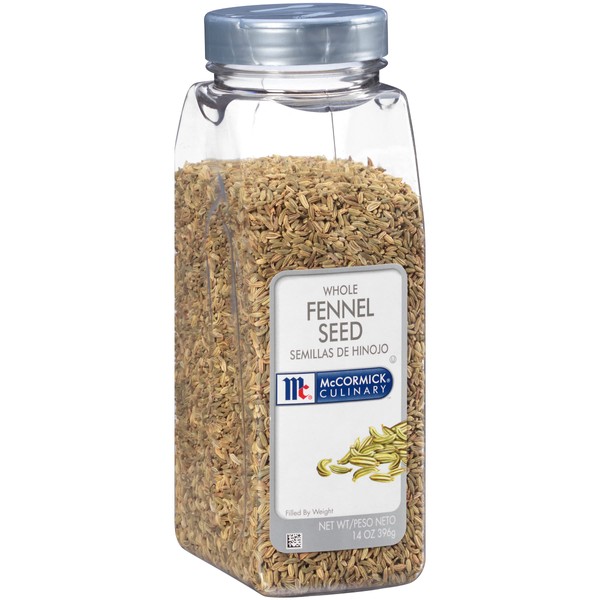 McCormick Culinary Whole Fennel Seed, 14 oz - One 14 Ounce Container of Bulk Fennel Seeds for Cooking, Perfect in Tea or Hot Beverages, Meats, Pizza and More