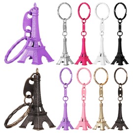 NUOBESTY 32 Pcs Vintage Paris Eiffel Tower Key Keychain Key Rings Key Fob Alloy
