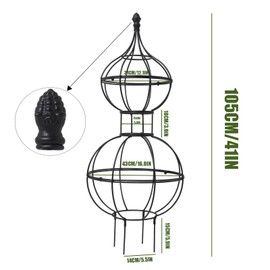 GOOOXIM 48.8"x17" Metal Obelisk Trellis for Climbing Plants | Unique Outdoor Support for Rose Bushes and Tall Vines | Durable & Weather-Resistant Garden Decor