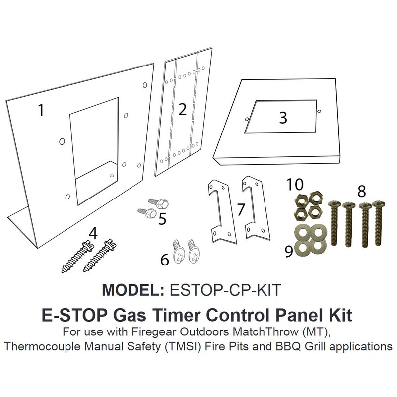Firegear ESTOP-CP-KIT E-Stop Timer Gas Panel Control Panel Kit