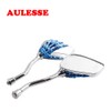 AULESSE 1 Pair Left Right Universal Motorcycle Scooter Chrome Skull