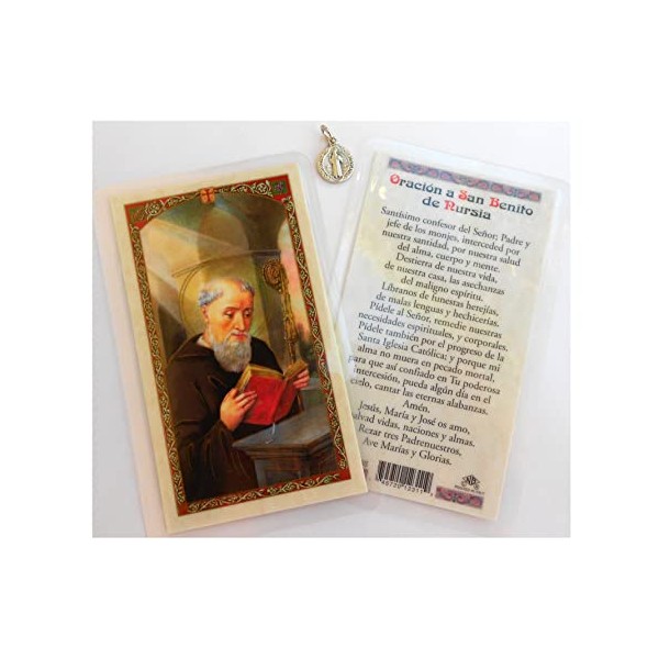 SFI Holy Prayer Card St. Benedict / Oración a San Benito de Nursia. (2-Pack)