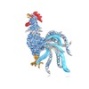 Alilang Silver Tone Enamel Morning Fighting Rooster Chicken Animal Brooch