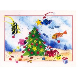 Coral Cards Hawaiian Christmas Cards by Coral Cards: Coral Reef Christmas Tree, 10 cards