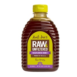 Aunt Sue Raw & Unfiltered Wildflower Honey From Local USA Beekeepers, 32 oz