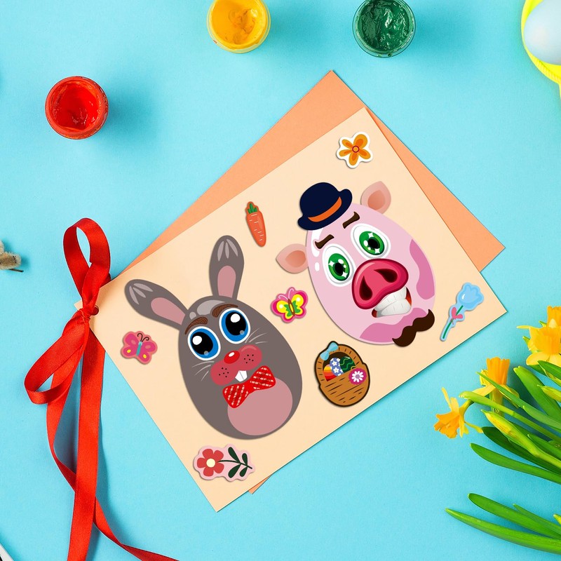 SmilinFit 24 Sheet Easter Stickers for Kids Toddlers, Easter Basket