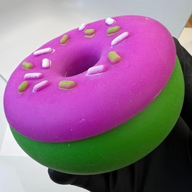 Scrunchems Donut Squishy - Sweet Sensory Fidget Toy - Stress Relief Squeezable Treat - Removable Icing Topping - Adhd & Anxiety Support - Ages 3+ - Color: Green