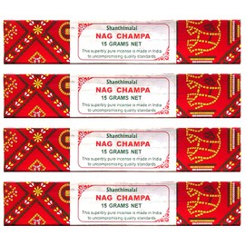 Shanthimalai Nag Champa - 15 Gram Red Box - Sold in Sets of 4 Boxes