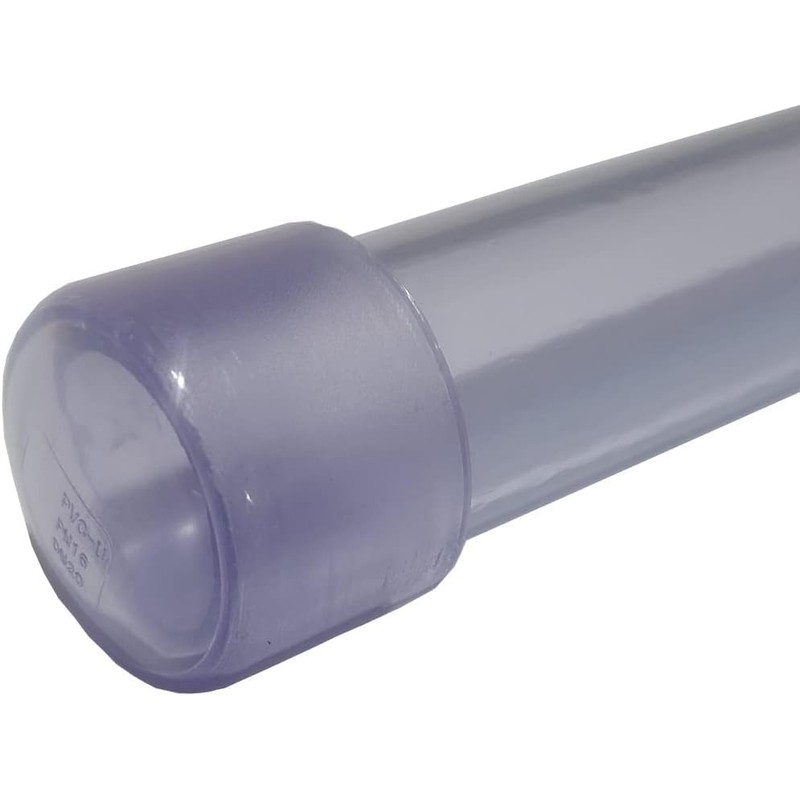 Clear PVC Pipe Fitting (bluish tint): End Cap, Schedule 40,
