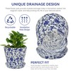 DEVSYWAX Print Flowerpots Plastic Plant Pots - 3 Pcs Outdoor