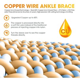 Modvel Ankle Brace for Women & Men - 1 Pair of Ankle Support Sleeve & Ankle Wrap - Compression Ankle Brace for Sprained Ankle, Achilles Tendonitis, Plantar Fasciitis, & Injured Foot - Medium, Copper