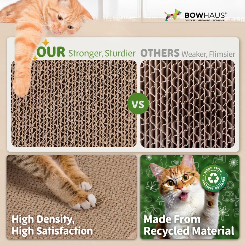 BOWHAUS Infinity Cat Scratcher Lounger, Reversible Scratcher, Infinity Cat Cardboard