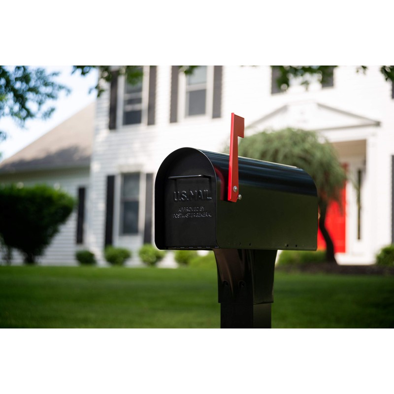 Gibraltar Mailboxes Ironside Large Capacity Galvanized Steel Black, Post-Mount Mailbox,