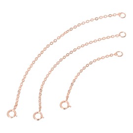 sourcing map 1 Set Chains Extenders 925 Sterling Silver 50mm/80mm/100mm Extension Chains with Clasps for Jewelry Making Necklace Bracelet, Rose Gold