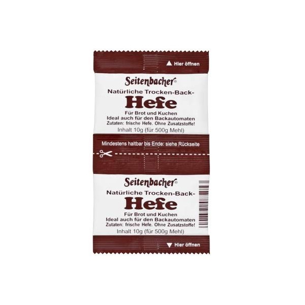 Seitenbacher Yeast for Bread, Cakes and Pastries, No Additives, 4