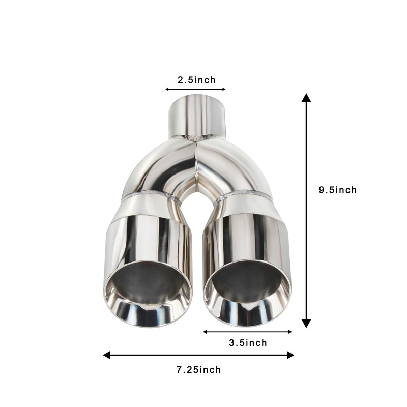Madlife Garage 2.5" Inlet 3.5" Outlet Dual Exhaust Tip Stainless