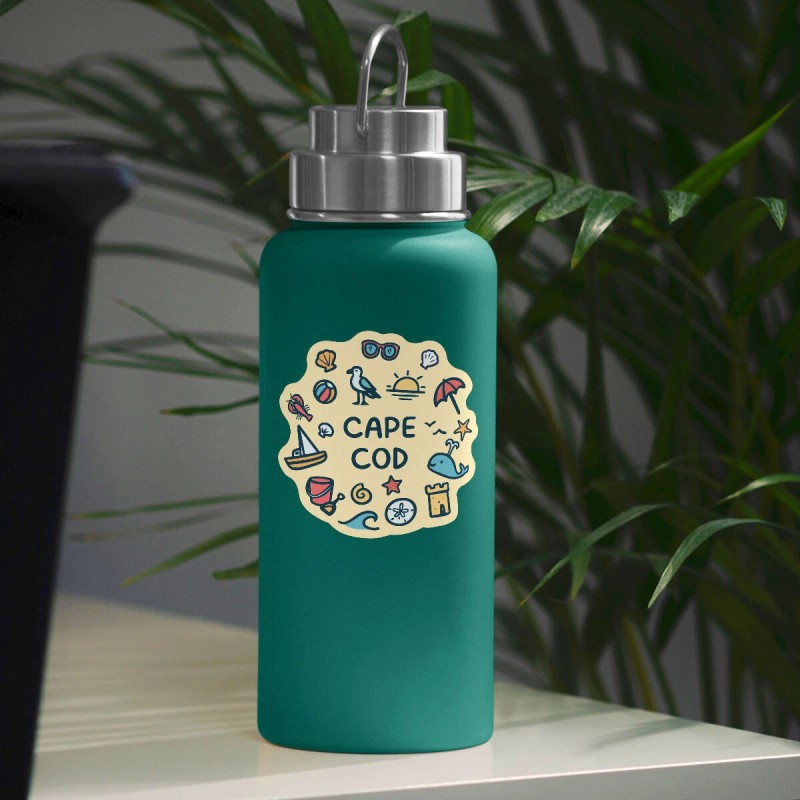 Retroplanet Cape Cod Playful Beach Icons Die Cut Sticker