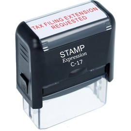 stampexpression - Tax Filing Extension Requested Office Self Inking Rubber Stamp - Red Ink (A-50062)