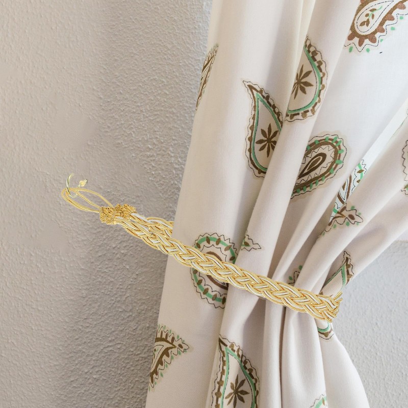 uxcell 2Pcs Curtain Tiebacks, 58cm/23 Braided Drapery Holdback Holder Decorative