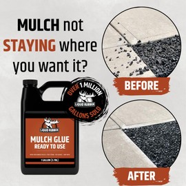 Liquid Rubber Pre-Mixed Mulch Glue - Long Lasting Bond for Landscaping and Gardens, Easy Application, Weatherproof and Durable Adhesive, 1 Gallon