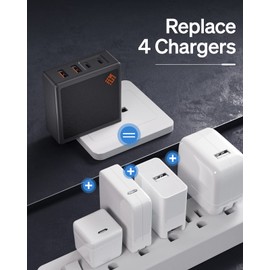 𝐒𝐥𝐢𝐦𝐐 GAN USB C Ladegerät: 100W,96W,87W,85W,67W Netzteil - Reiseadapter für MacBook,Surface,Lenovo - 4 Port Fast Compact PD Wall Block - Type-C High Speed Charging Station