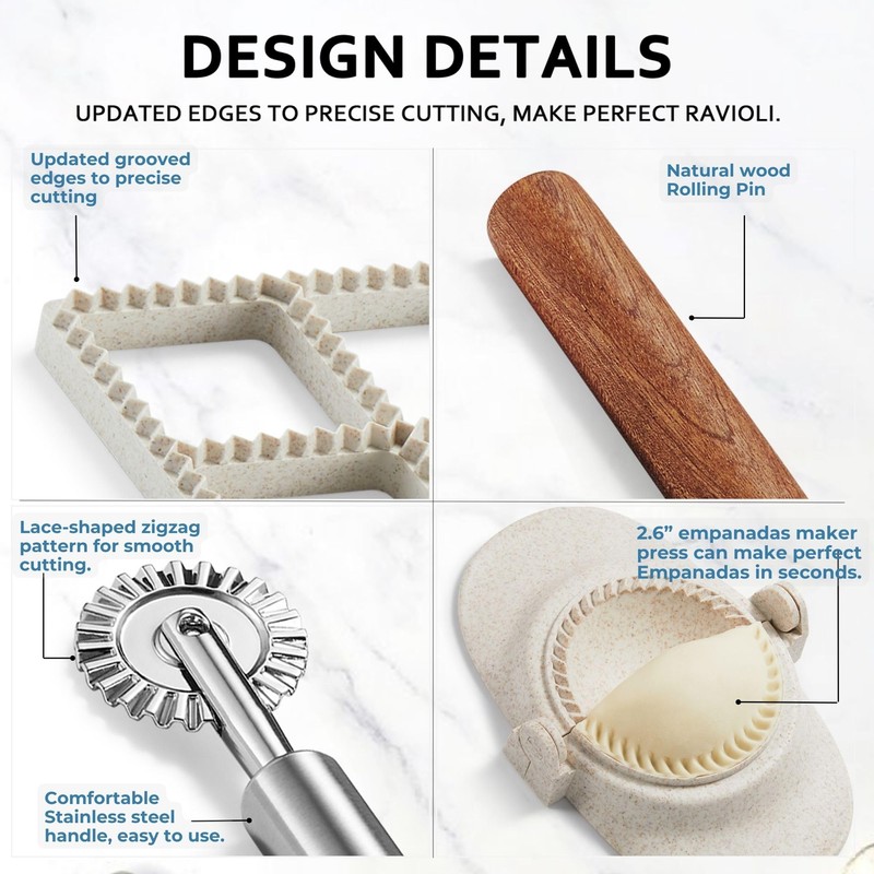 MUMSUNG Ravioli Maker Press, Ravioli Press Mold Set - 1.85"
