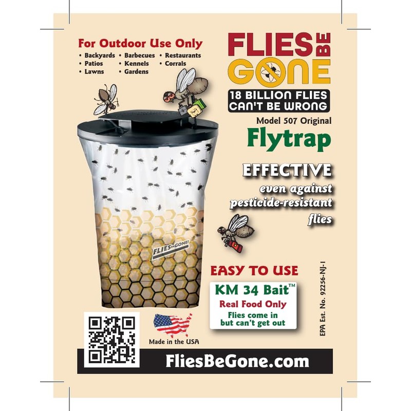Flies Be Gone Fly Trap - Natural Protein-Powered Attractant