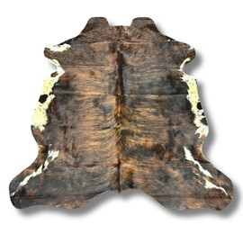 ArtisanCowhides Premium Brindle Tricolor Cowhide Rug, Cow Skin Rugs Ideal for Home, Bedroom, Living Room, Western Decor, Cow Hide Carpet - Size: L (6'-6'5"x5'5" Ft)