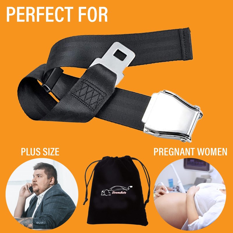 Xtremeauto Airplane Seat Belt Extender - Plane Seatbelt Extension, 6-32
