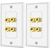 Tunghey 2Pack Gold Plated Speaker Wall Plate With Banana Plug